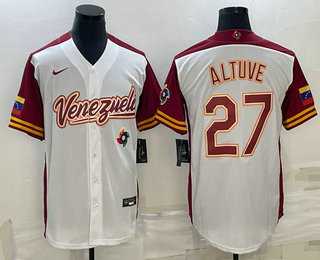 Mens Venezuela Baseball #27 Jose Altuve 2023 White World Baseball Classic Stitched Jersey->2023 world baseball classic->MLB Jersey